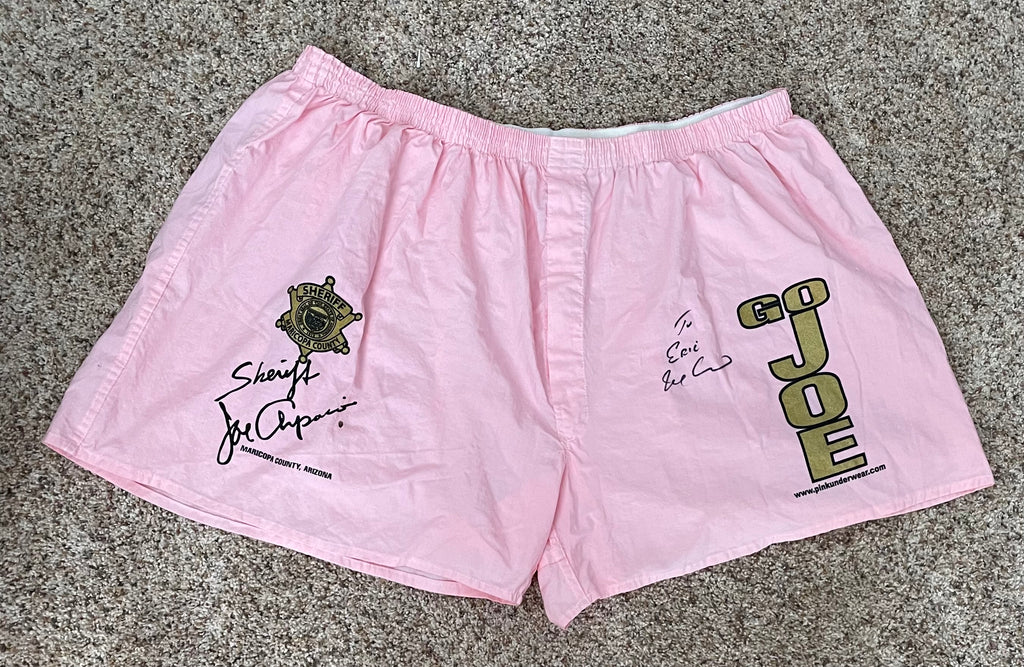 Sheriff Joe Arpaio Pink Boxer Shorts Autographed Size 4-XL NEW