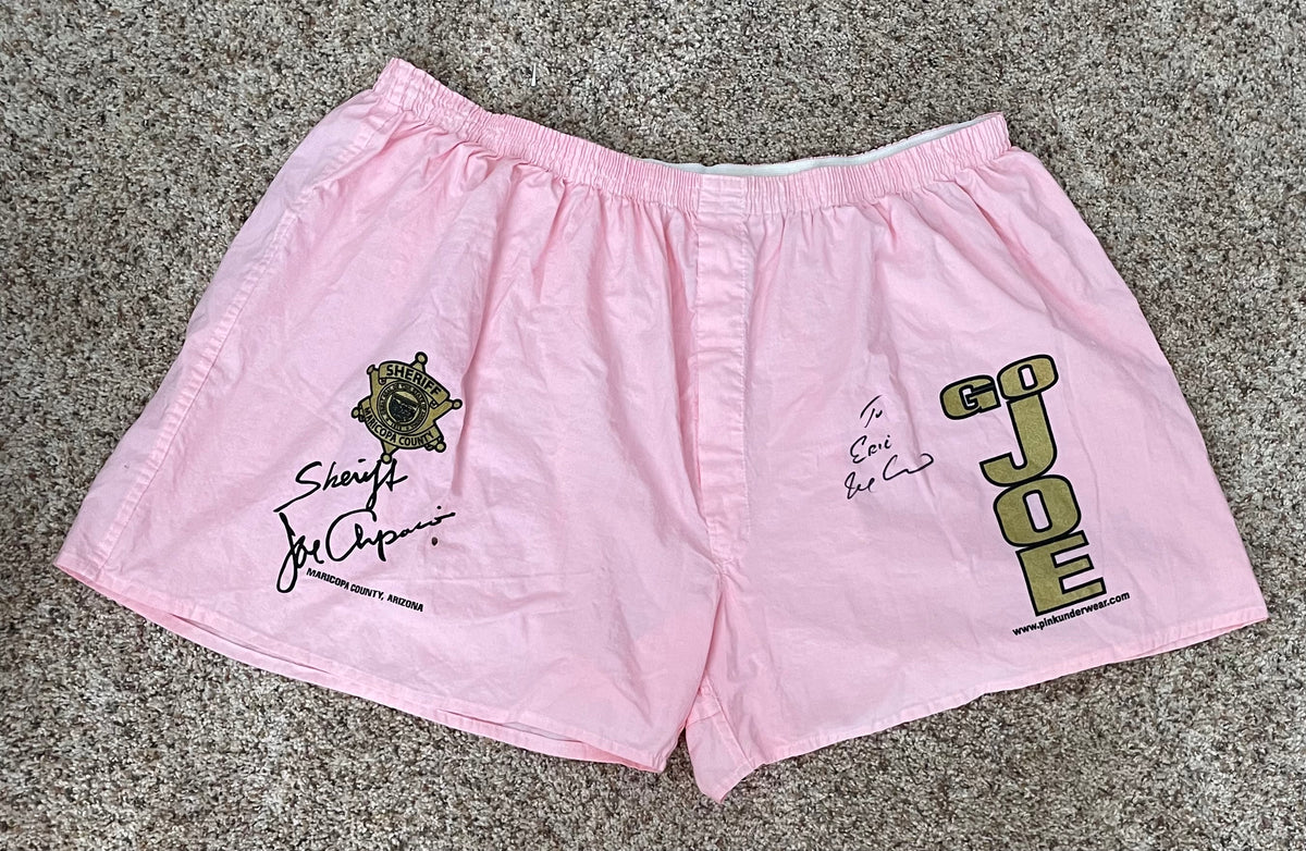 Sheriff Joe Arpaio Pink Boxer Shorts Autographed Size 4-XL NEW