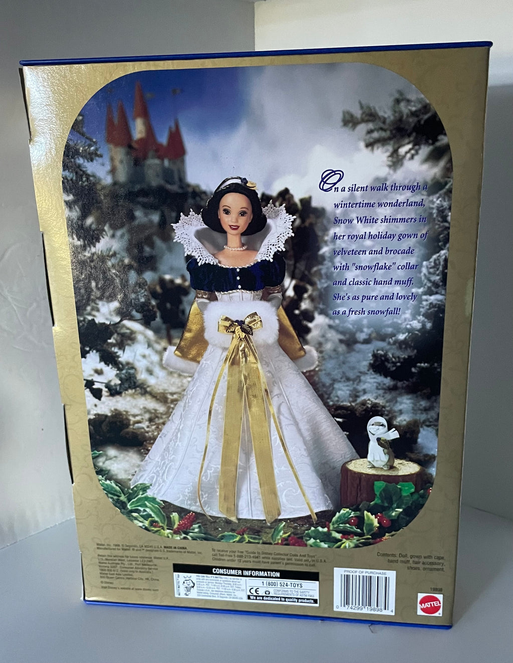 Vintage Disney Holiday Princess Snow White Doll 1998 Mattel Special Edition NIB