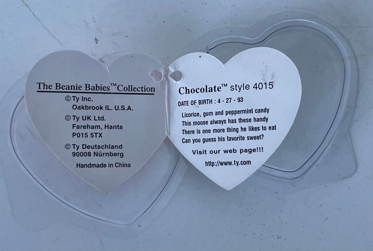 TY Beanie Baby Hang Tag is for the Beanie Baby "Chocolate"