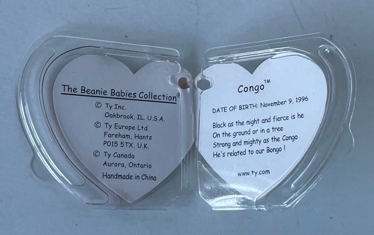 TY Beanie Baby Hang Tag for Congo