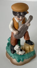 Boy with Guitar & His Dog Figurine Made in Taiwan 1950s