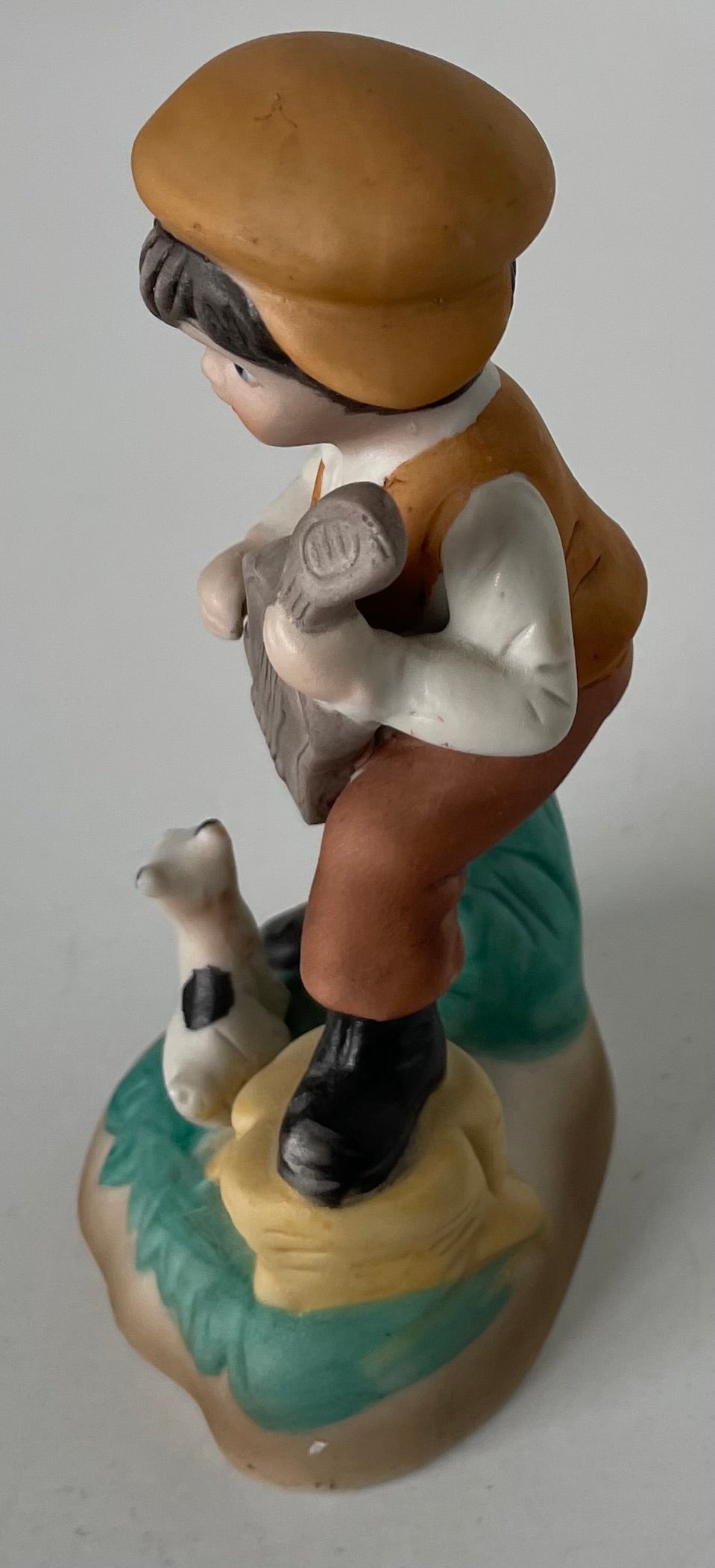 Boy with Guitar & His Dog Figurine Made in Taiwan 1950s