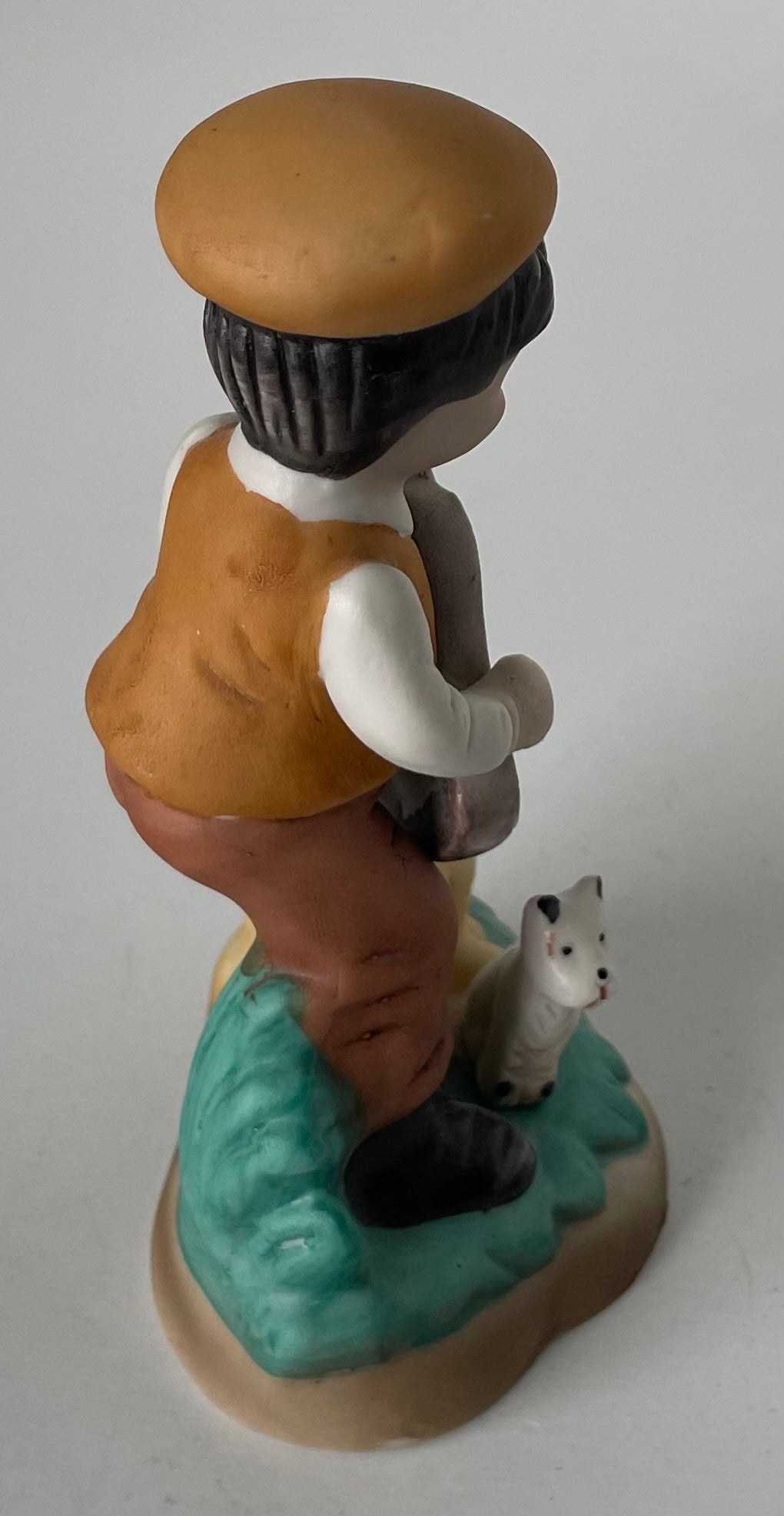 Boy with Guitar & His Dog Figurine Made in Taiwan 1950s