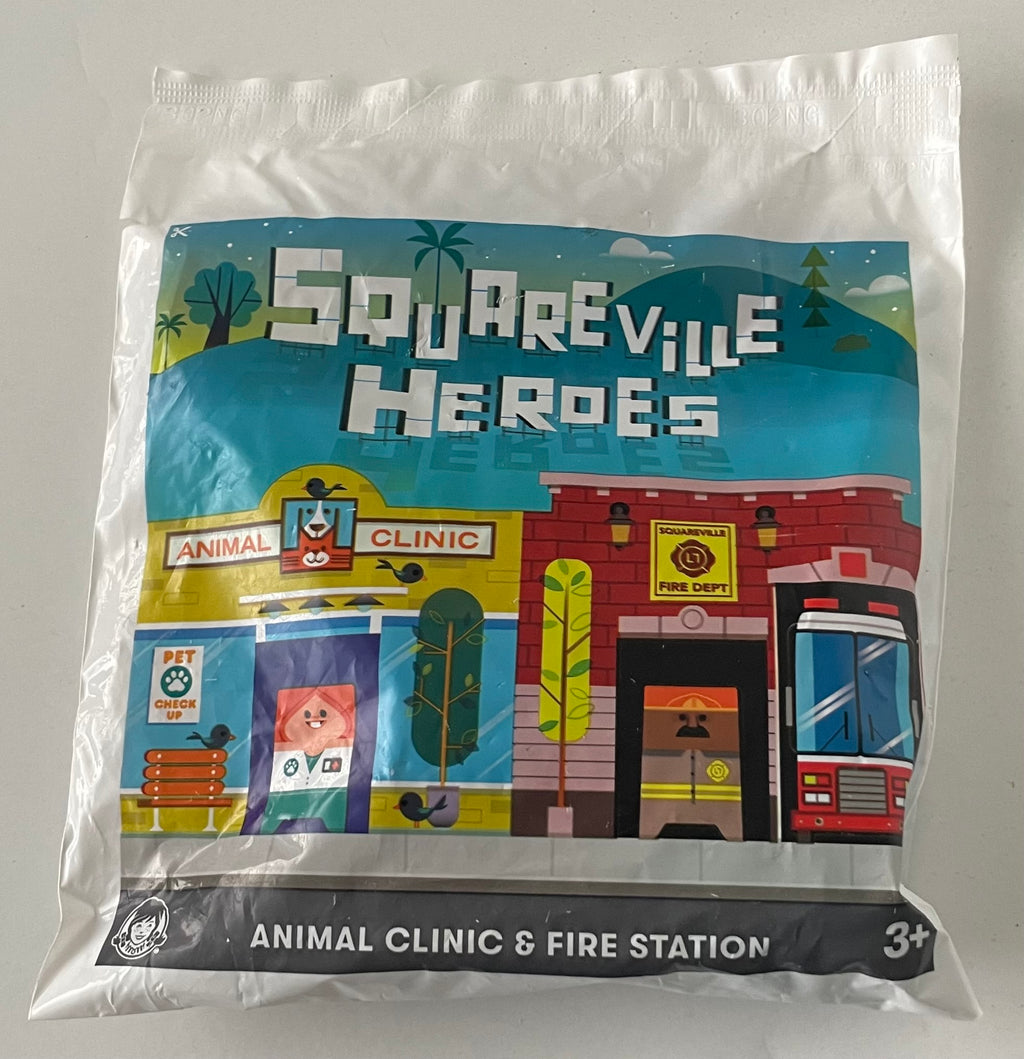 SQUAREVILLE HEROES Animal Clinic & Fire Station Building Set Wendy's Toy