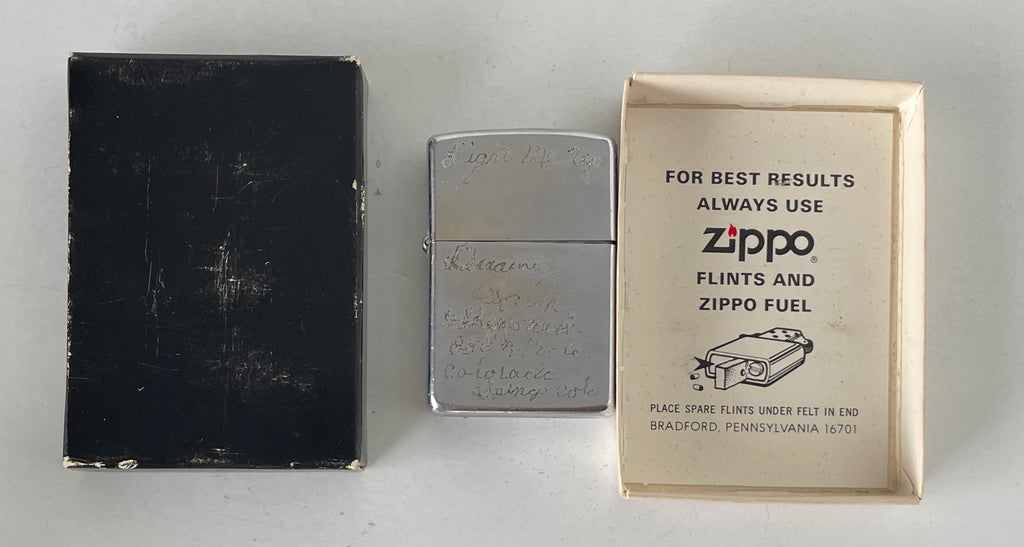 VTG 1950-1960's Zippo III - Chrome - MADE IN USA Zippo III Flip Lighter w/Box