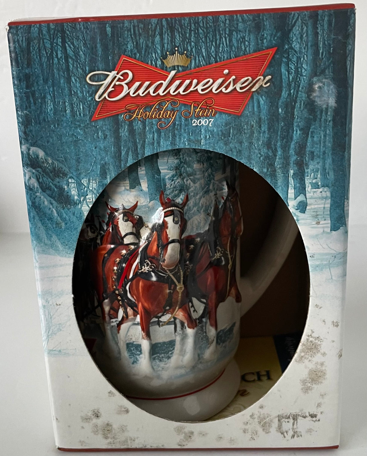 Budweiser Holiday Stein 2007 Beer "Winter's Calm" Anheuser-Busch Clydesdale NIB