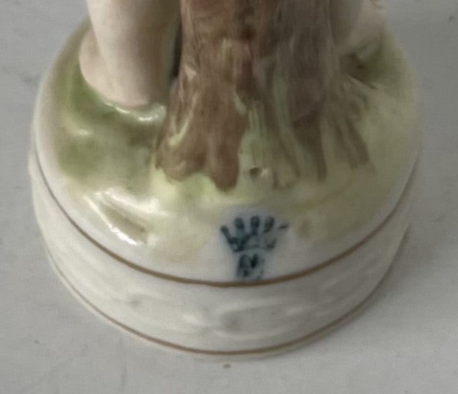 Capodimonte Porcelain Cherub Figurine Playing a Horn