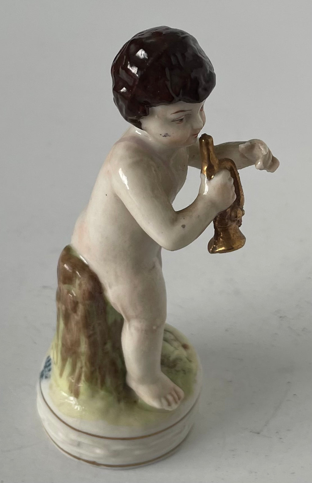 Capodimonte Porcelain Cherub Figurine Playing a Horn