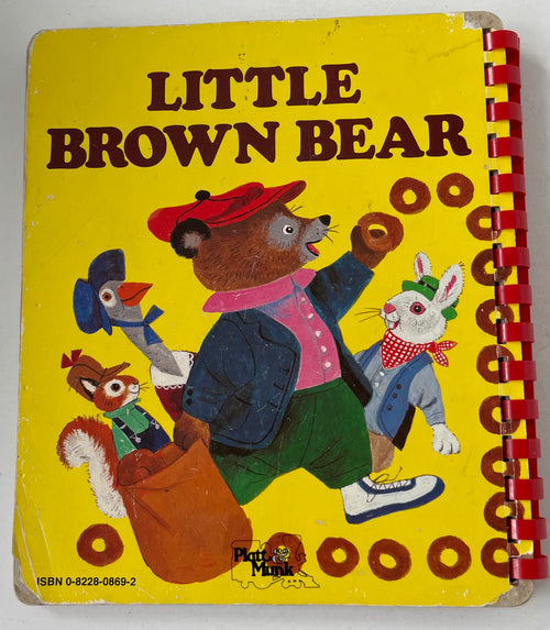 ANTIQUE Kids Book, Teddy Bear Books, Little Brown Bear, Platt & Munk Spiral Book