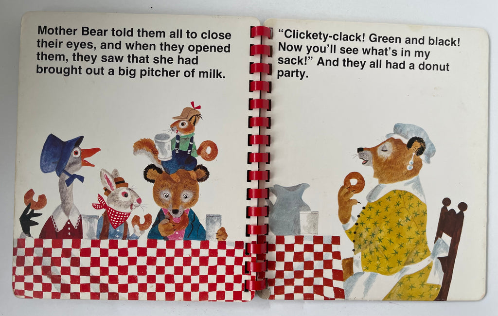 ANTIQUE Kids Book, Teddy Bear Books, Little Brown Bear, Platt & Munk Spiral Book