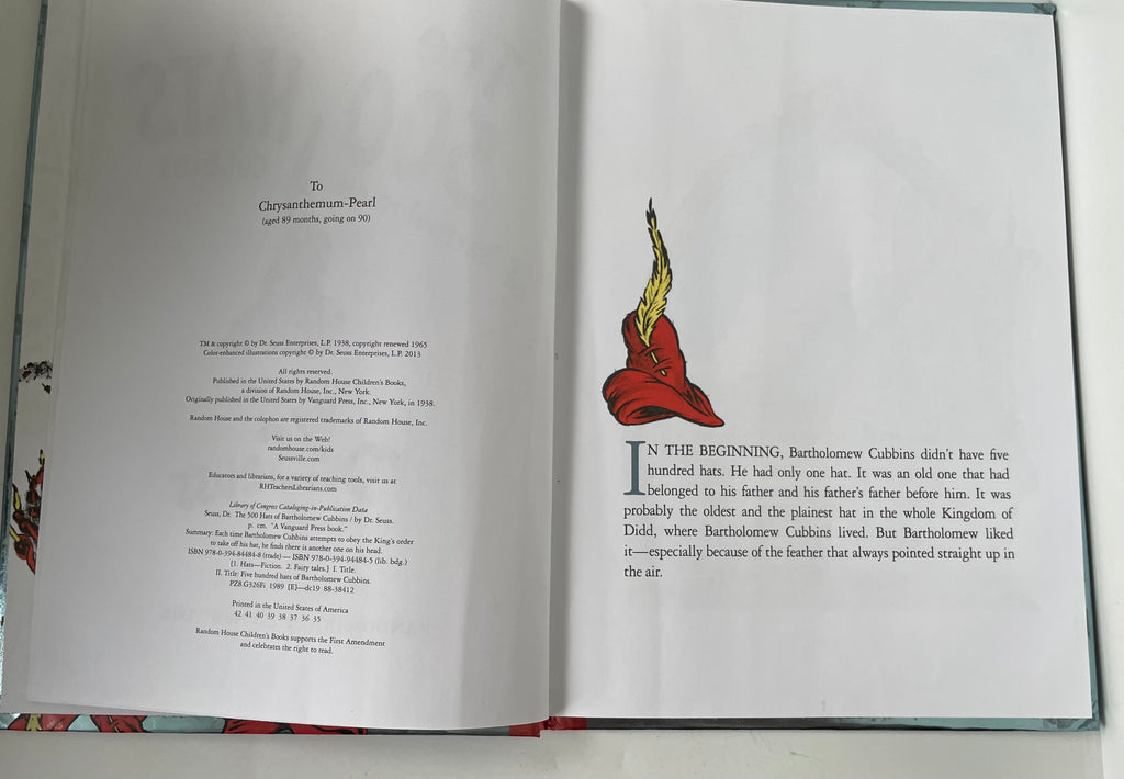 The 500 Hats of Bartholomew Cubbins [Classic Seuss] - Dr. Seuss - Acceptable