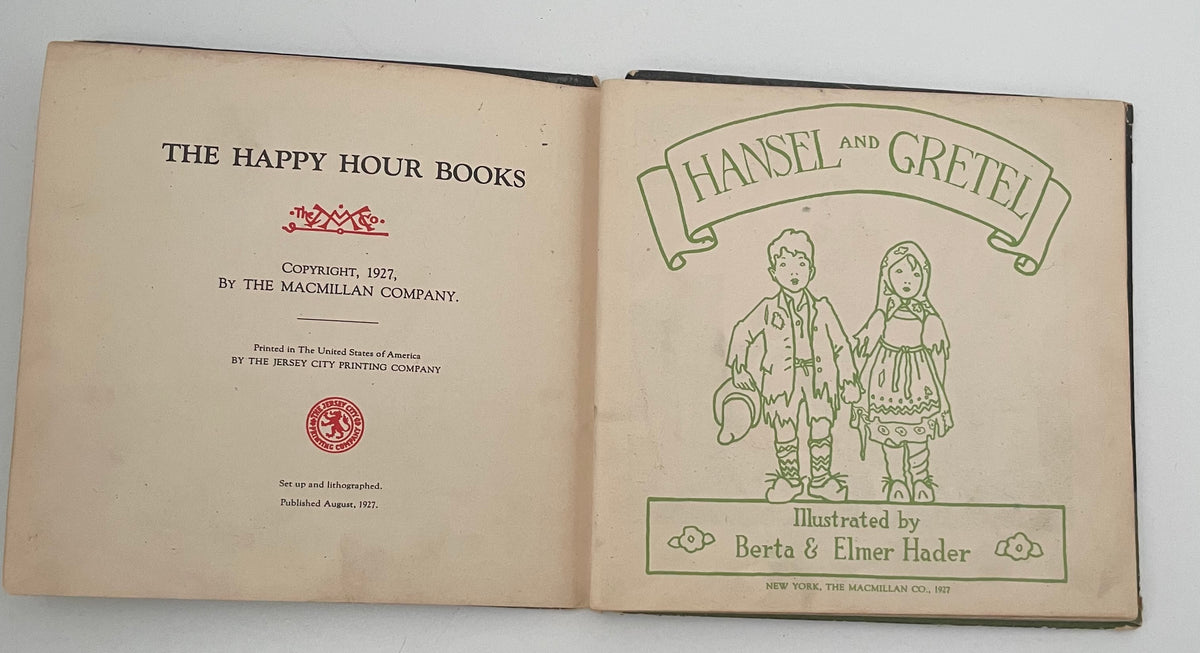 Hansel and Gretel-Illustrated Hader-Happy Hour Books-MacMillan Co -1927