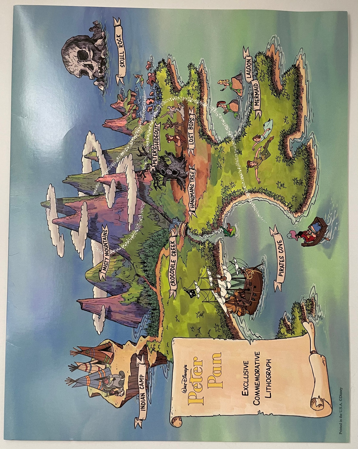 Walt Disney Peter Pan Exclusive Commemorative Lithograph Print 1998 Disney Store