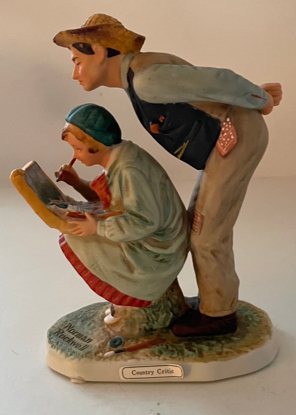 Dave Grossman Designs Norman Rockwell Country Critic Porcelain Figurine 1983