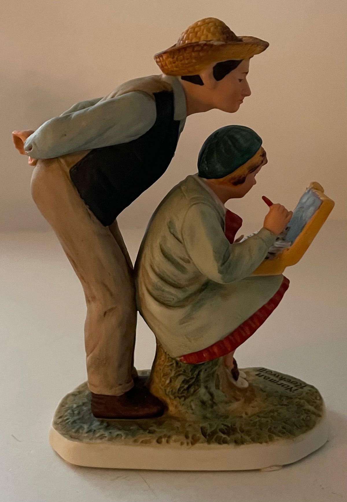 Dave Grossman Designs Norman Rockwell Country Critic Porcelain Figurine 1983