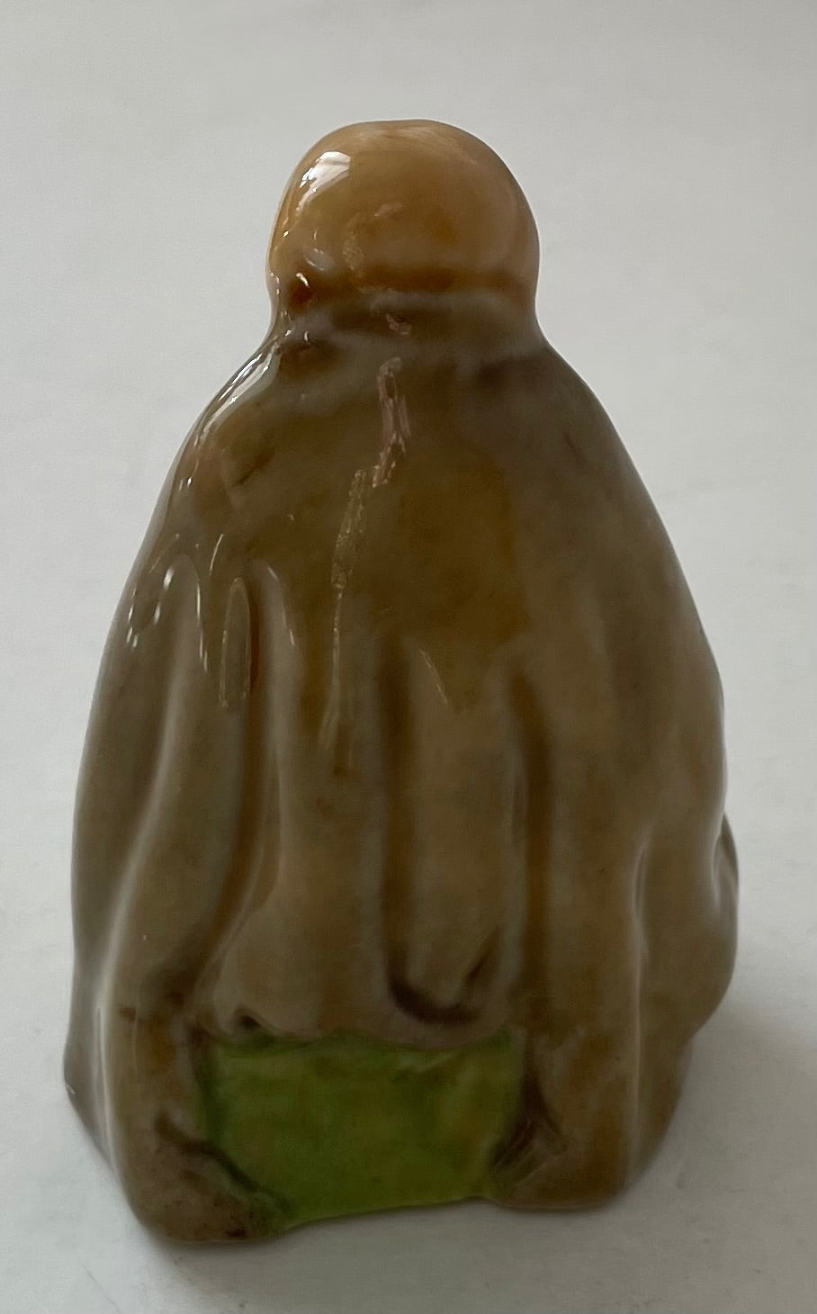 Wade Whimsies Old Lady Figurine Brown Glazed Ceramic Collectible 2.5" Tall