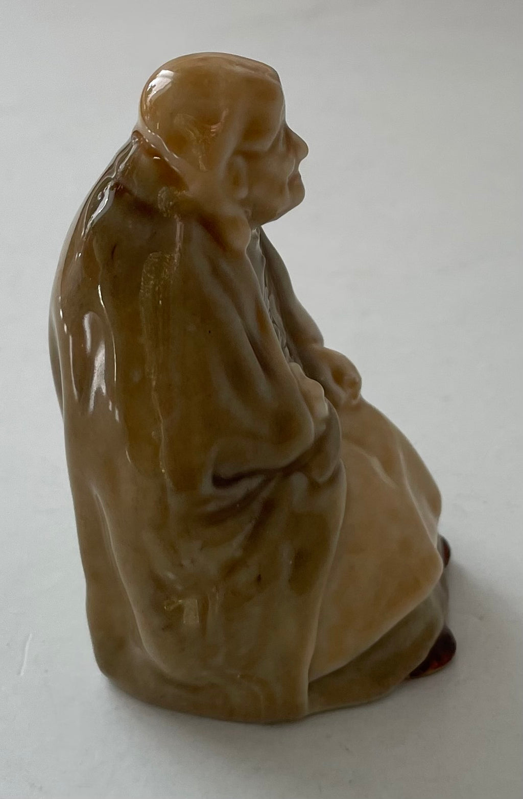 Wade Whimsies Old Lady Figurine Brown Glazed Ceramic Collectible 2.5" Tall
