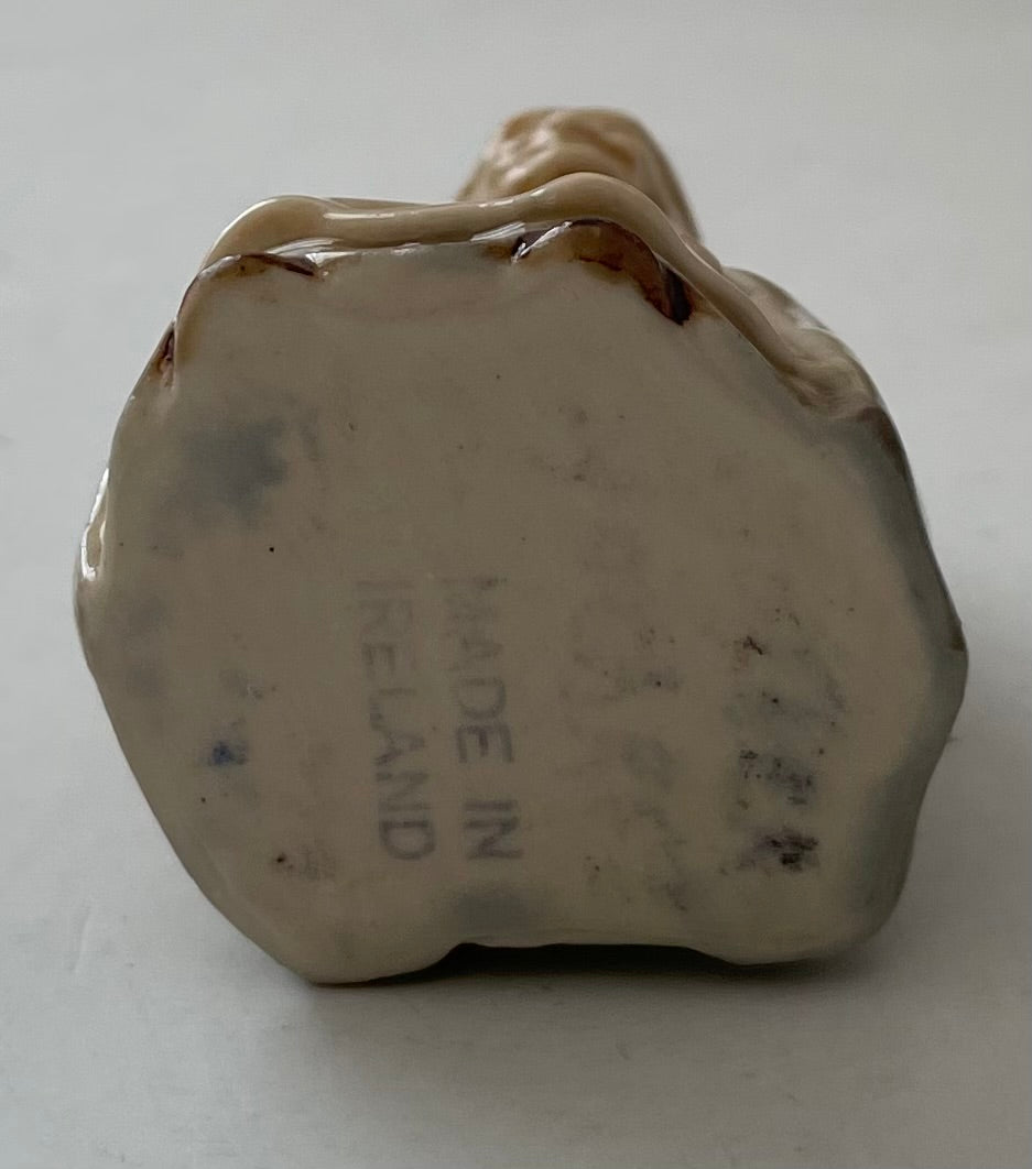 Wade Whimsies Old Lady Figurine Brown Glazed Ceramic Collectible 2.5" Tall