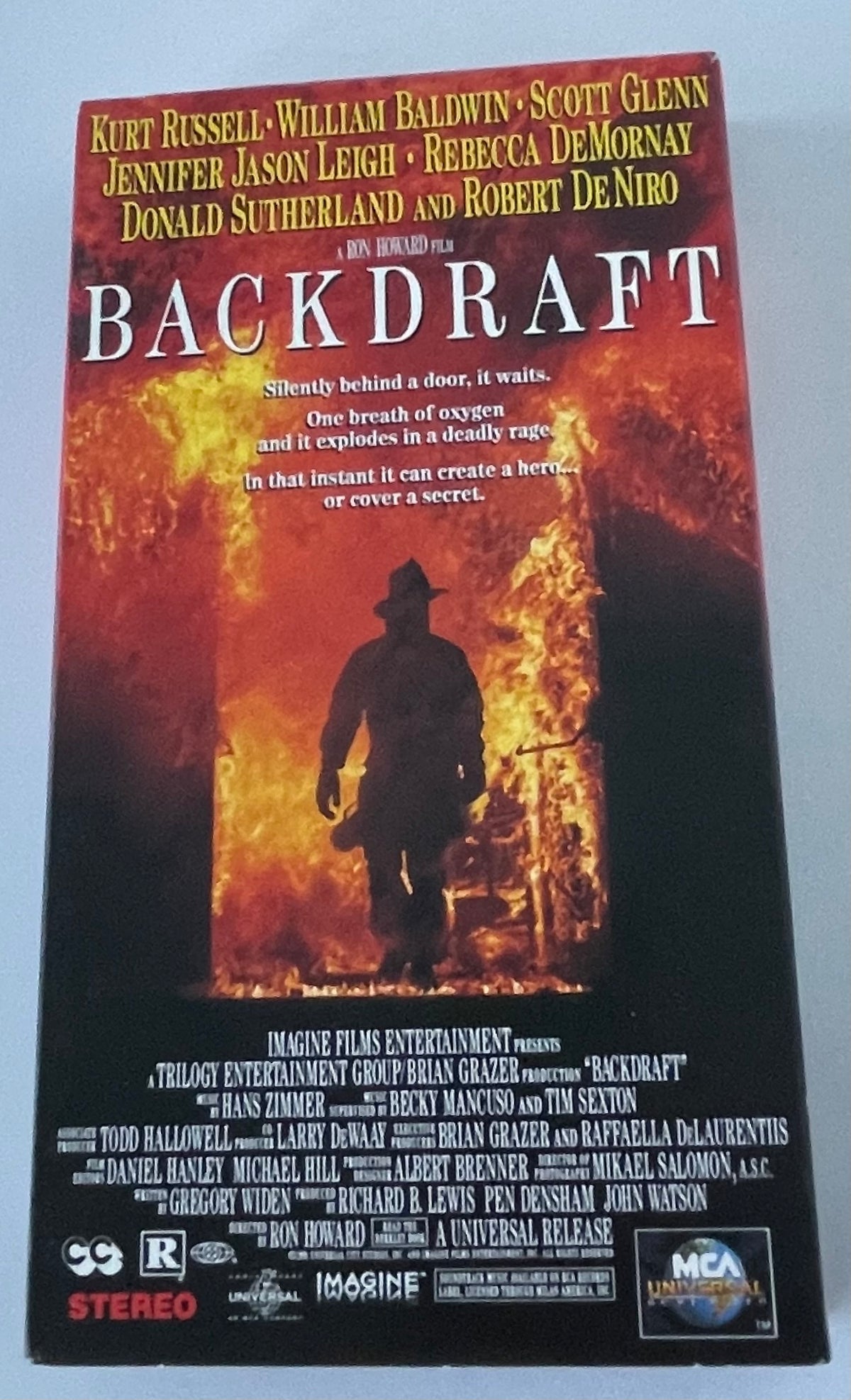 Backdraft VHS Video Tape 1991 Kurt Russell, Robert De Niro, Donald Sutherland