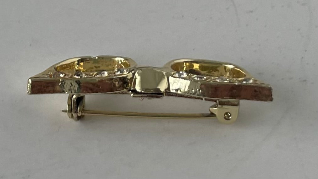 Cats Eye Glasses Brooch MCM Cat 1950s Style Fashion Costume Piece