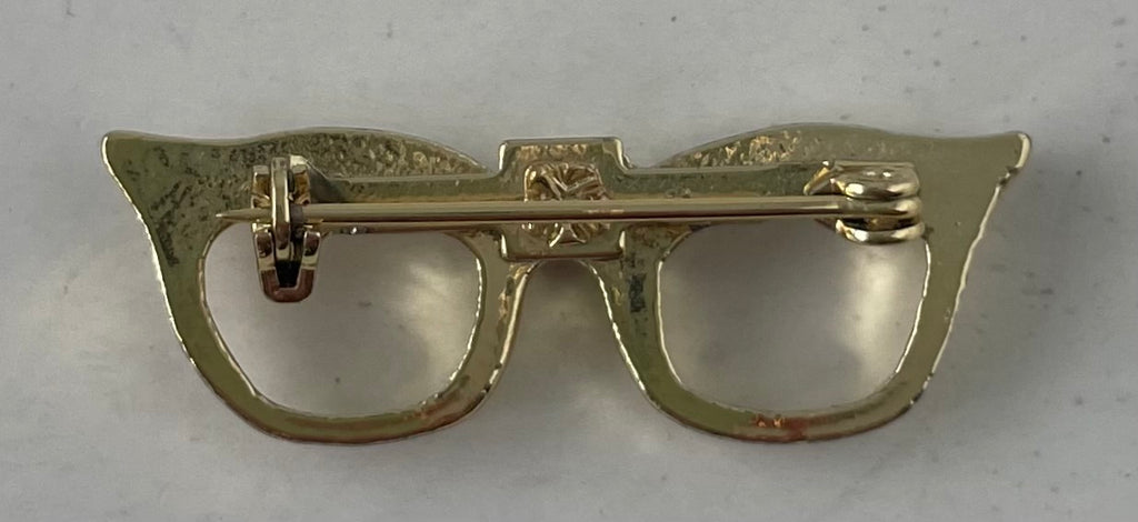 Cats Eye Glasses Brooch MCM Cat 1950s Style Fashion Costume Piece