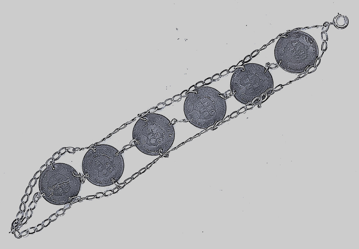 Bracelet with 6 Indian Head Pennies -1890, 1897, 1899, 1899, 1901, 1902