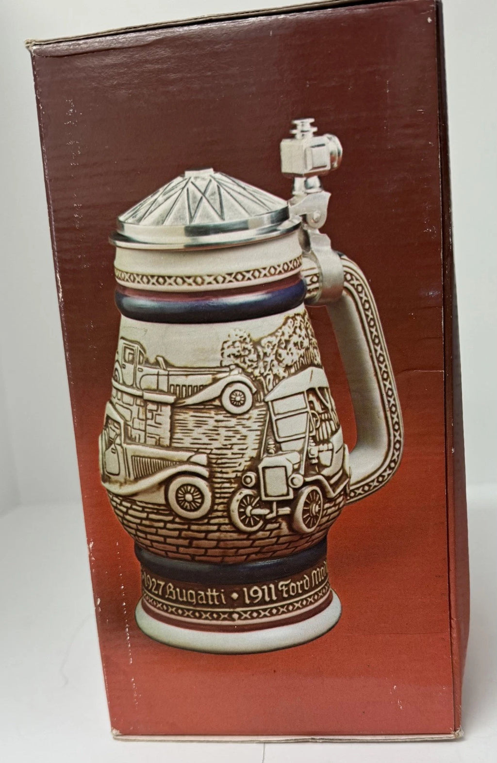 Vintage Avon Stein Classic Cars Ceramarte 1979 Handcrafted Brazil Bugatti Ford
