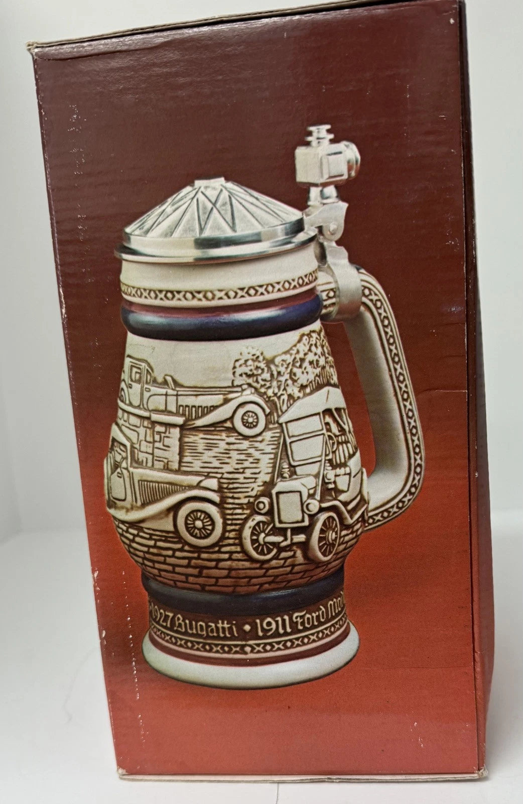 Vintage Avon Stein Classic Cars Ceramarte 1979 Handcrafted Brazil Bugatti Ford