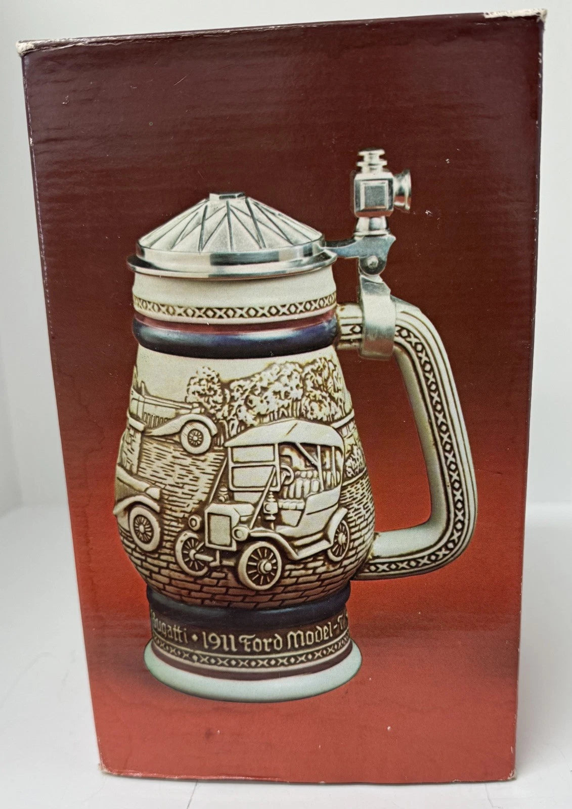 Vintage Avon Stein Classic Cars Ceramarte 1979 Handcrafted Brazil Bugatti Ford