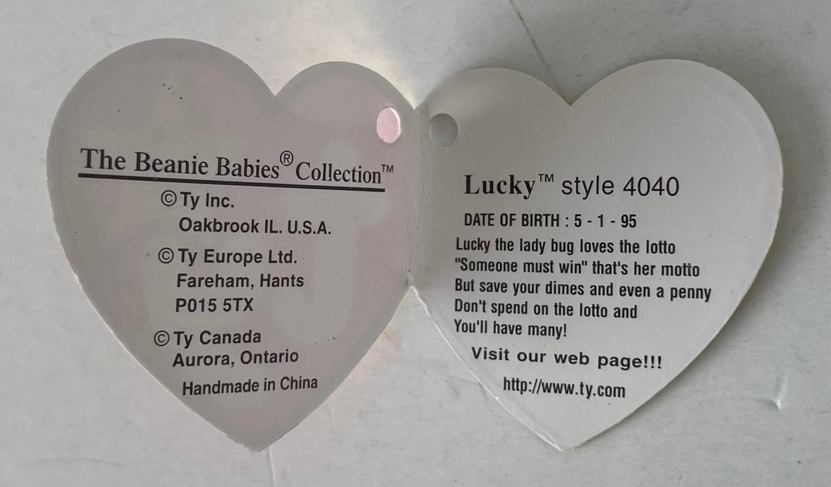 TY Beanie Baby Hang Tag is For "Lucky"