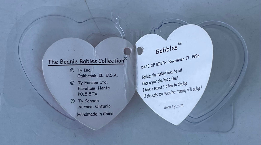 TY Beanie Baby Hang Tag is for Gobble