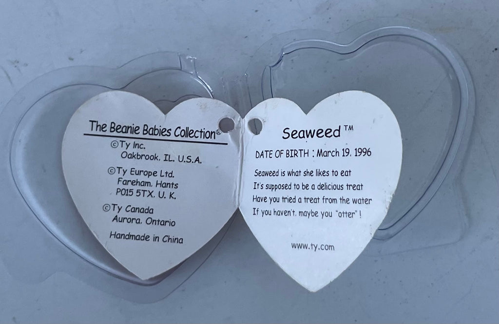 TY Beanie Baby Hang Tag is for Seaweed