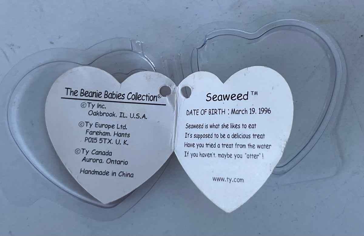 TY Beanie Baby Hang Tag is for Seaweed