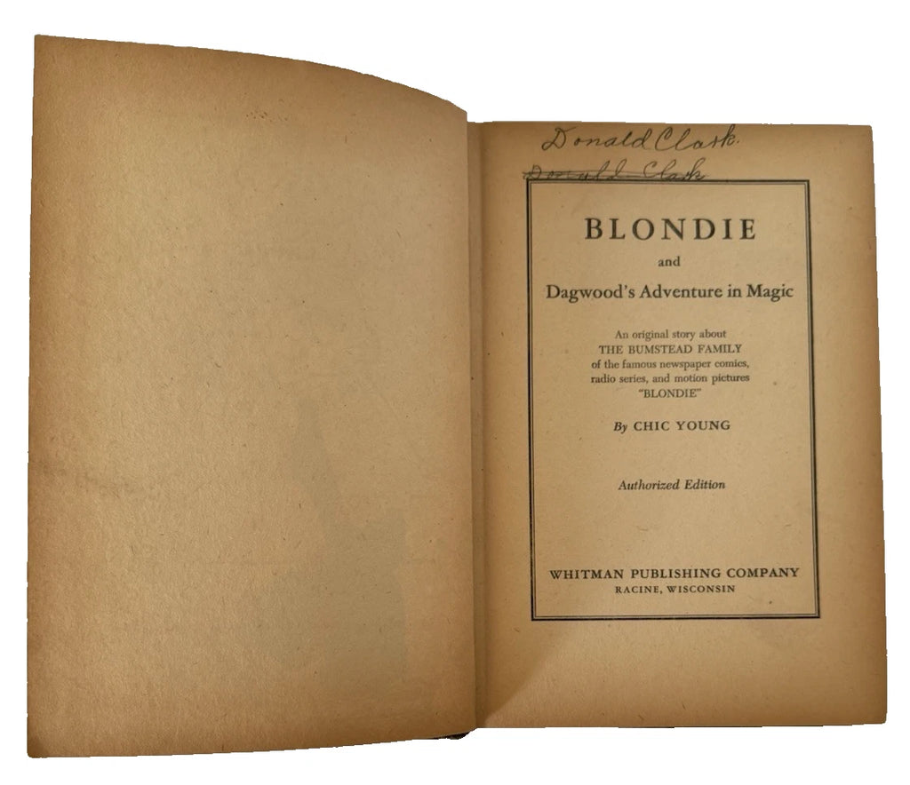 Blondie and Dagwood Adventure in Magic, Whitman Hardcover, 1944. Vintage.