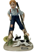 Norman Rockwell Vintage Porcelain Figurine Boy on Stilts