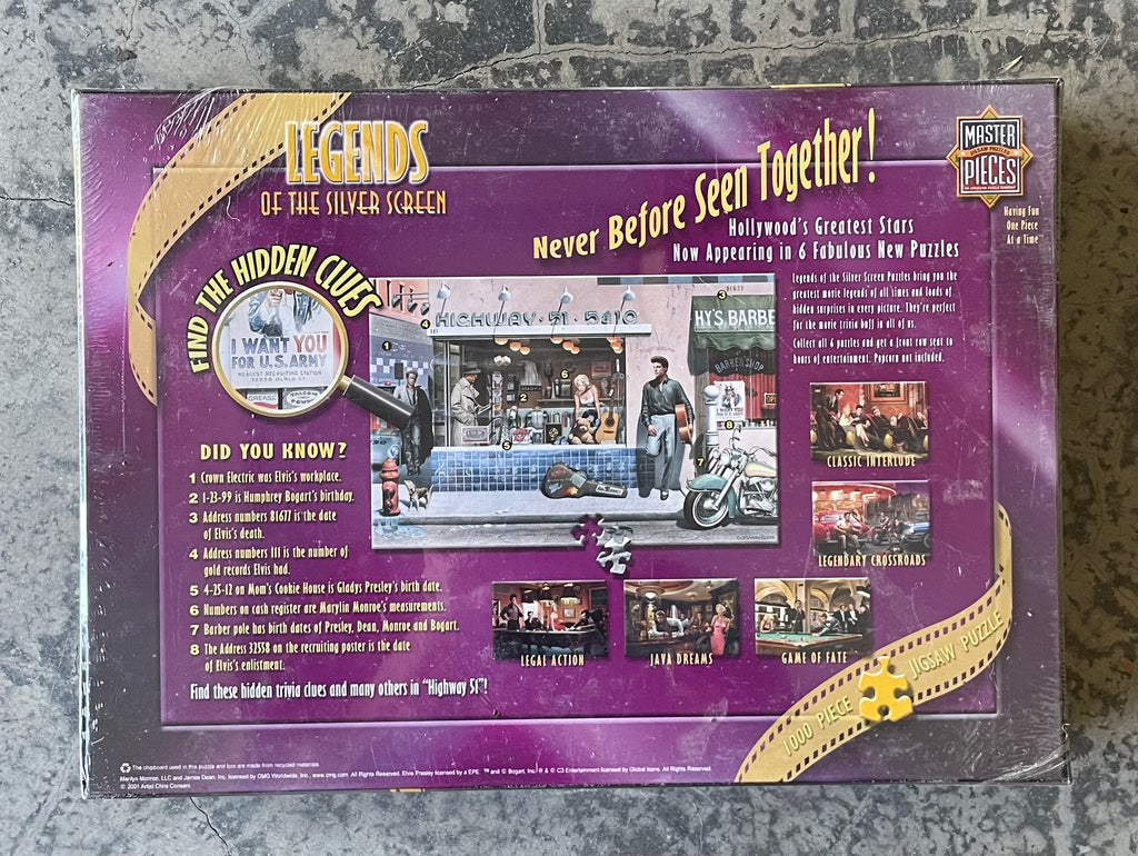 Legends of the Silver Screen puzzle.  “Highway 51” Master Pieces 1000 pc