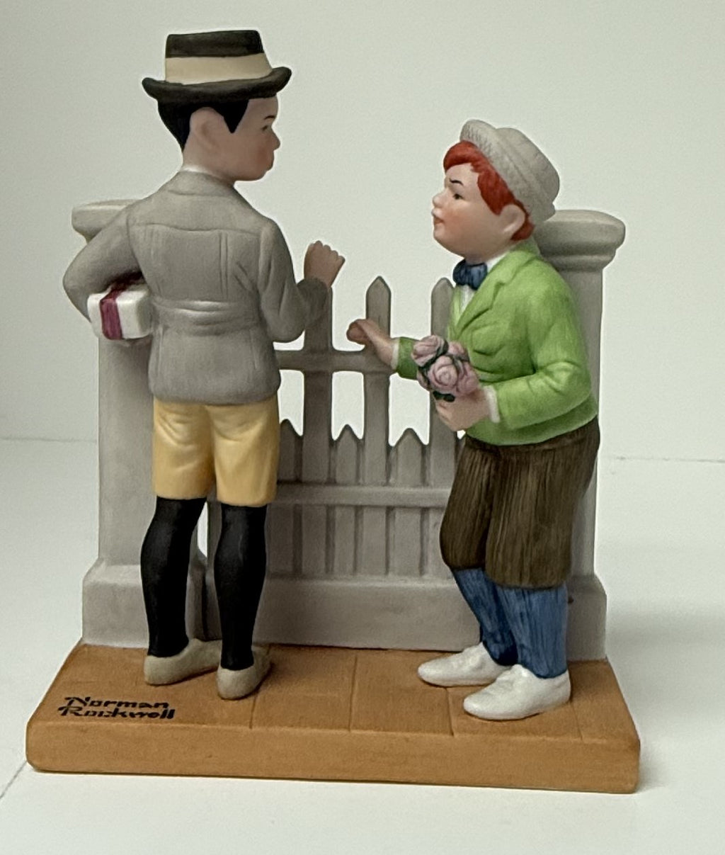 Vintage 1980 Norman Rockwell Porcelain Figurine 'The Rivals' Danbury Mint