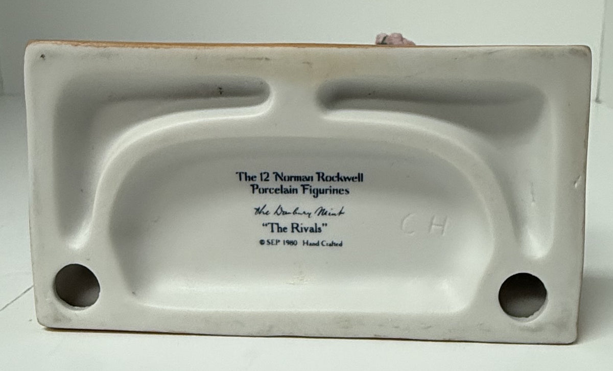 Vintage 1980 Norman Rockwell Porcelain Figurine 'The Rivals' Danbury Mint