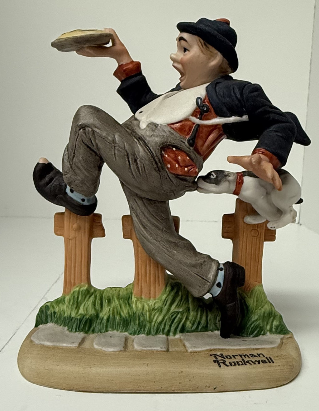 Vtg 1980 Danbury Mint Norman Rockwell "Caught in The Act" Porcelain Figurine EUC