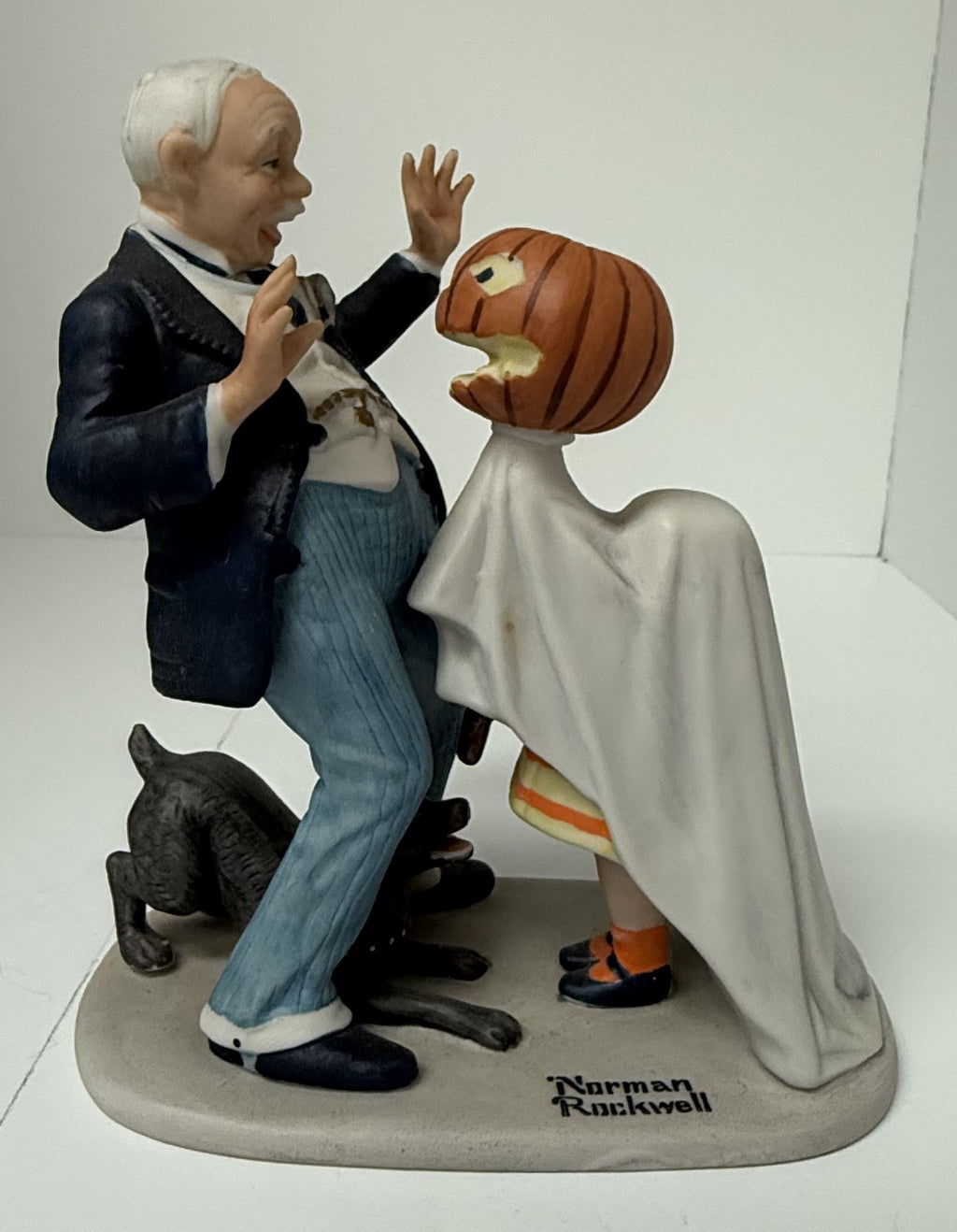 Norman Rockwell Porcelain Figurine Danbury Mint 'Trick or Treat' 1980, Halloween