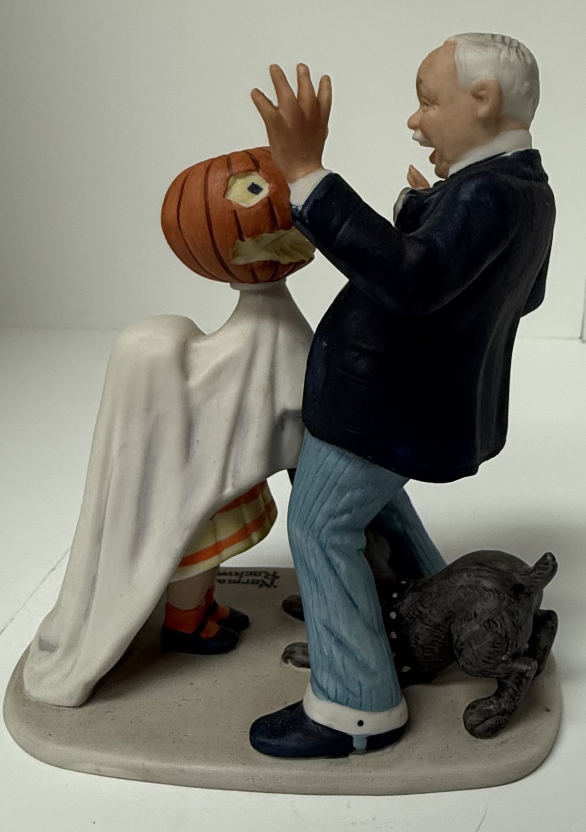 Norman Rockwell Porcelain Figurine Danbury Mint 'Trick or Treat' 1980, Halloween