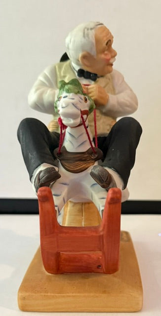 Norman Rockwell 1980 Danbury Mint Gramps at the Reins Figurine Japan