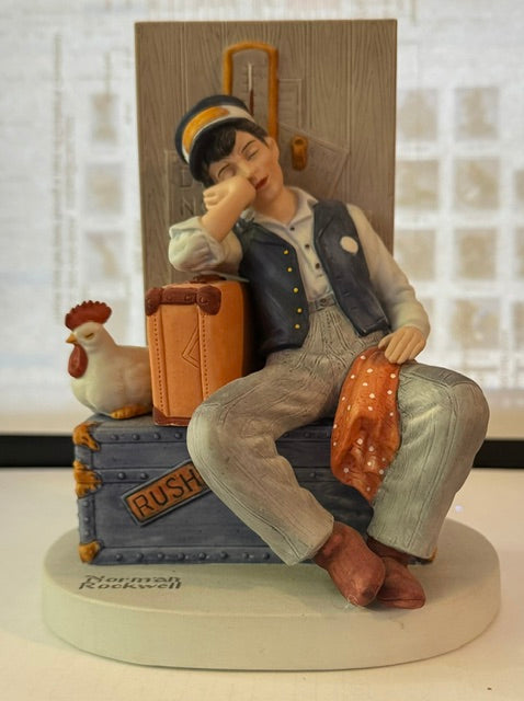 Danbury Mint Norman Rockwell Asleep on the Job Figurine 1980 Vintage Art