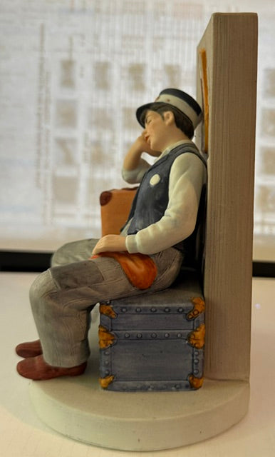 Danbury Mint Norman Rockwell Asleep on the Job Figurine 1980 Vintage Art