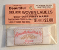 8 Vintage Deluxe Woven Labels Specially "Hand Made By JOYCE NIP