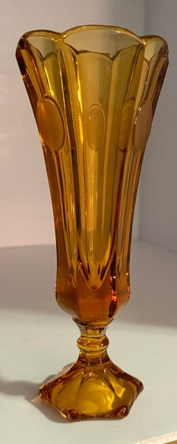 Fostoria 8 Clear Glass Coin Footed Vase