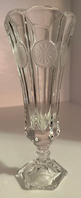Fostoria 8 Clear Glass Coin Footed Vase