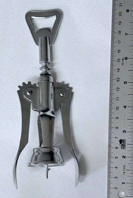Vintage ITALIAN Solid Brass Winged Corkscrew Wine Bottle Opener MADE IN ITALY