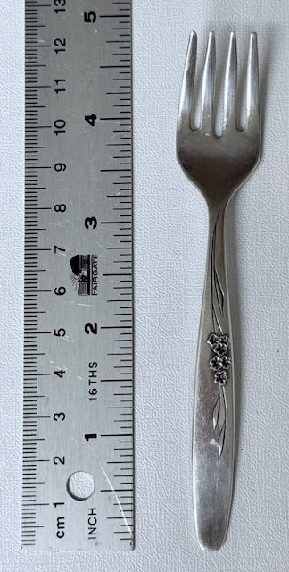 Vintage Silverplate Enhancement Rose Community Baby Fork Wm Rogers